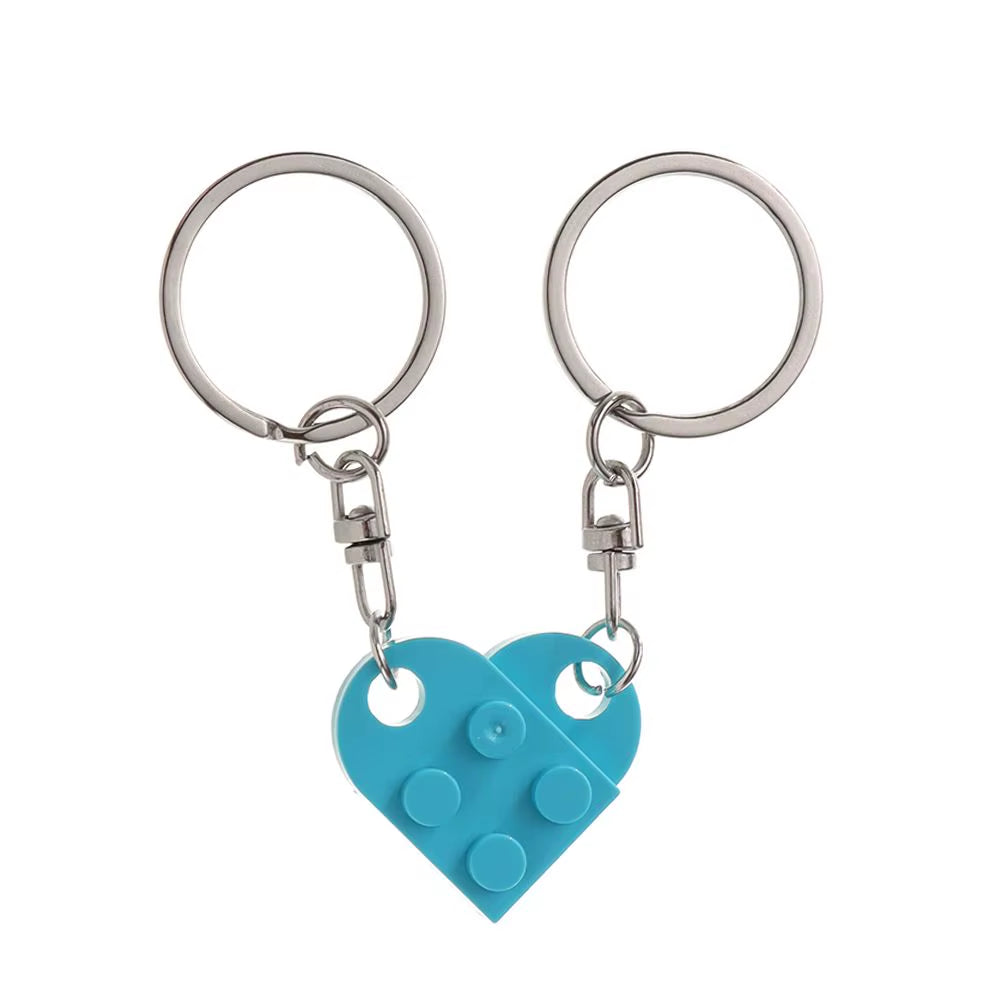Adorable 2-Piece Love Heart Brick Keychain Set – Perfect Couples Gift for Birthdays and Friendship!