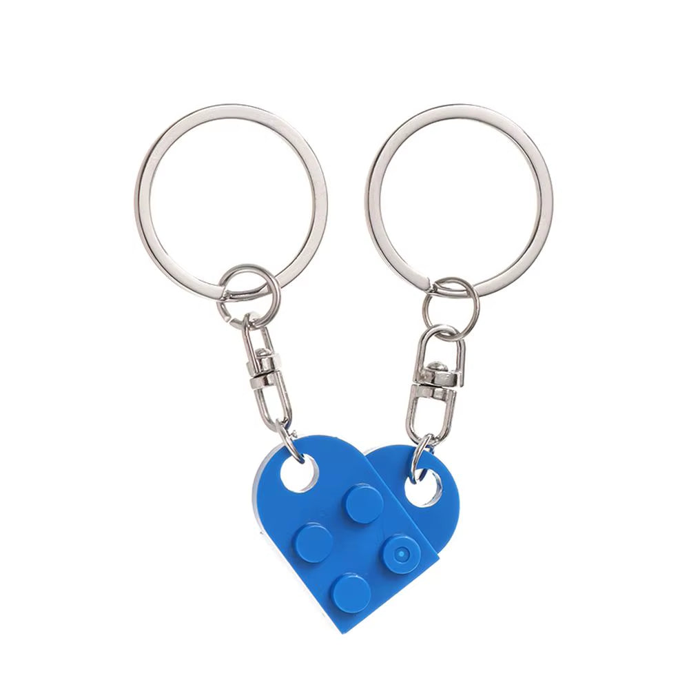 Adorable 2-Piece Love Heart Brick Keychain Set – Perfect Couples Gift for Birthdays and Friendship!