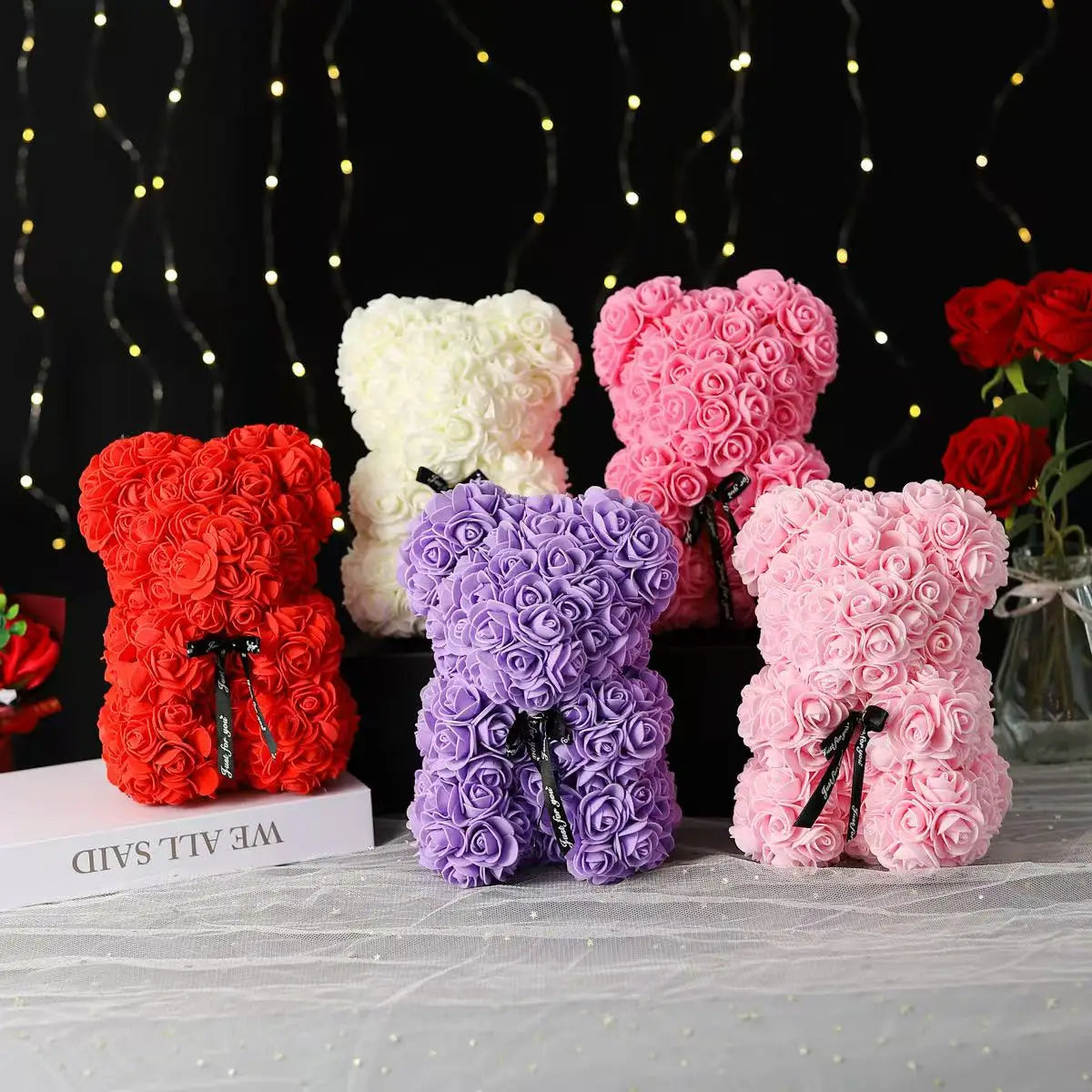 Delightful 25Cm Rose Bear - The Perfect Romantic Gift for Valentine's Day and Special Occasions